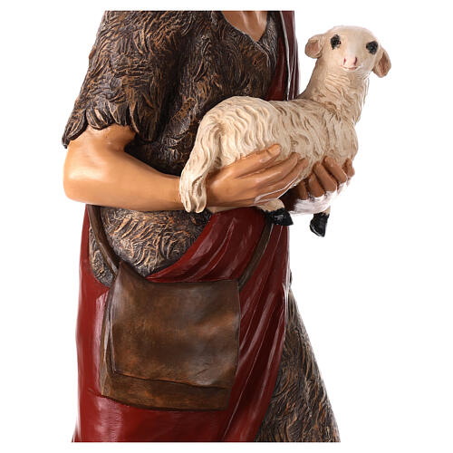 Statua Buon Pastore agnello 100 cm Lando Landi vetroresina occhi cristallo PER ESTERNO 7