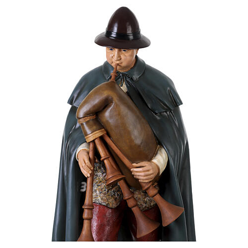 Dudelsackspieler, 100 cm, Lando Landi, Fiberglas, Kristallaugen, AUßEN 3