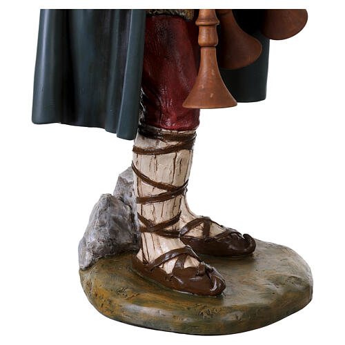 Dudelsackspieler, 100 cm, Lando Landi, Fiberglas, Kristallaugen, AUßEN 9