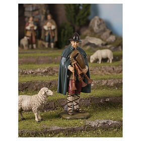 Bagpiper, Lando Landi's Nativity Scene of 100 cm, OUTDOOR statue, fibreglass with crystal eyes