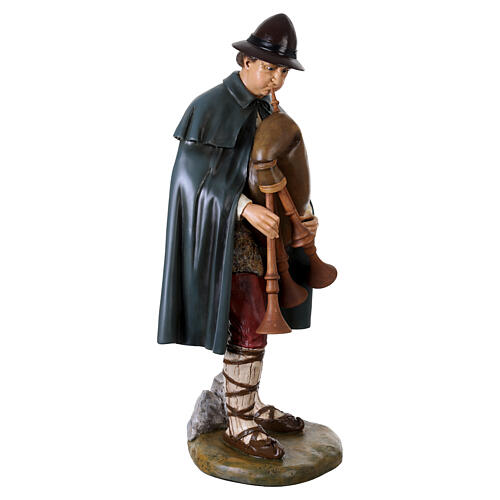 Bagpiper, Lando Landi's Nativity Scene of 100 cm, OUTDOOR statue, fibreglass with crystal eyes 7