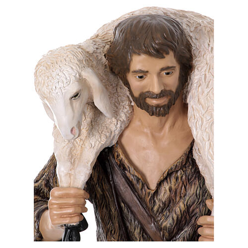 Guter Hirte, 160 cm, Lando Landi, Fiberglas, Kristallaugen, AUßEN 13