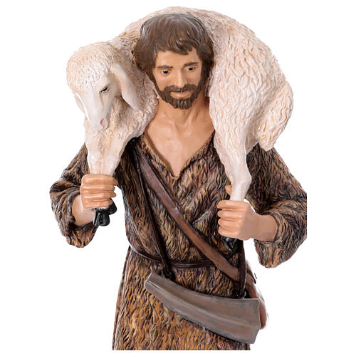 Good Shepherd statue 160 cm nativity Lando Landi fiberglass with crystal eyes FOR OUTDOORS 4