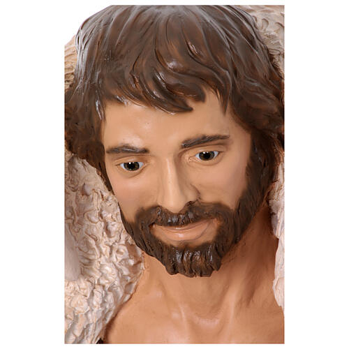 Good Shepherd statue 160 cm nativity Lando Landi fiberglass with crystal eyes FOR OUTDOORS 7