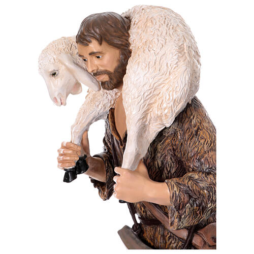 Good Shepherd statue 160 cm nativity Lando Landi fiberglass with crystal eyes FOR OUTDOORS 9