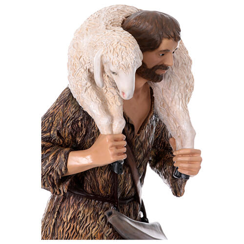 Good Shepherd statue 160 cm nativity Lando Landi fiberglass with crystal eyes FOR OUTDOORS 15
