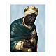 Heiliger König mit gelben Gewand und blauem Mantel, 160 cm, Lando Landi, Fiberglas, Kristallaugen, AUßEN s1