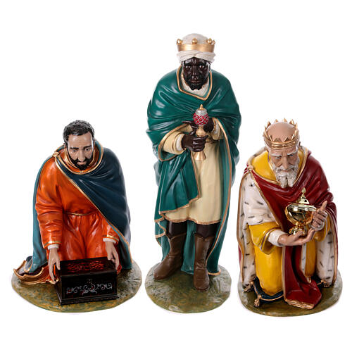 Heilige Könige, Set 3-teilig, 160 cm, Lando Landi, Fiberglas, Kristallaugen, AUßEN 2