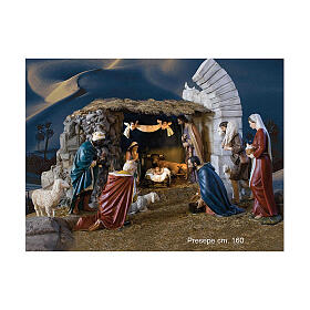 Complete nativity scene, 160 cm Lando Landi 15 pcs fiberglass crystal eyes FOR OUTDOORS