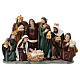 Complete nativity scene set 35 cm painted resin 35x20x10 cm s1