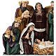 Complete nativity scene set 35 cm painted resin 35x20x10 cm s4