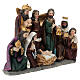 Complete nativity scene set 35 cm painted resin 35x20x10 cm s5