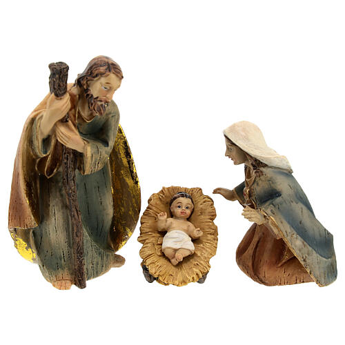 Set Sagrada Familia Reyes Magos past resina belén 10 cm 2