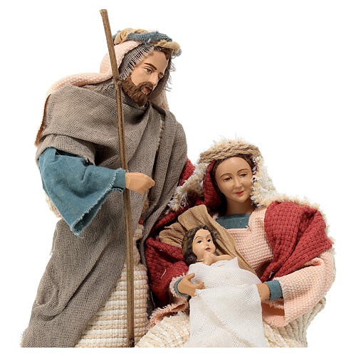 Resin Holy Family statue, hand painted fabric Light of Hope 25 cm 2