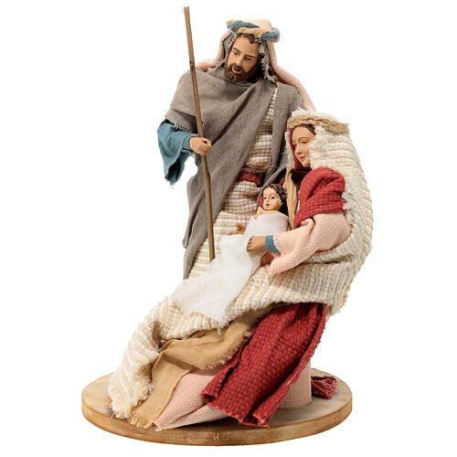 Resin Holy Family statue, hand painted fabric Light of Hope 25 cm 3