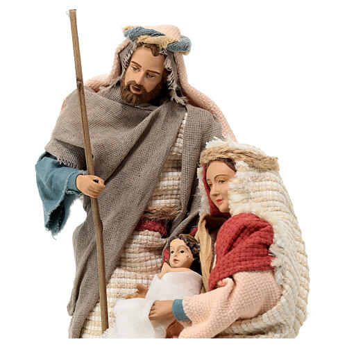 Resin Holy Family statue, hand painted fabric Light of Hope 25 cm 4