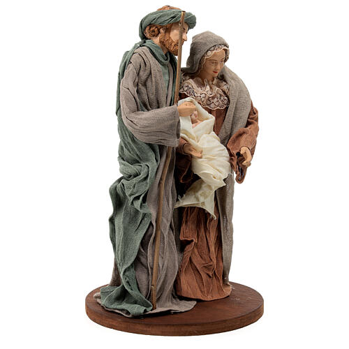 Holy Family statue in resin cloth on wooden base Shabby Chic 25 cm 5