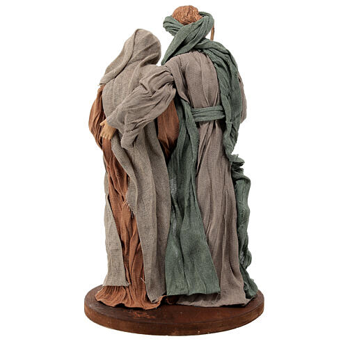 Holy Family statue in resin cloth on wooden base Shabby Chic 25 cm 6
