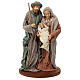 Holy Family statue in resin cloth on wooden base Shabby Chic 25 cm s1