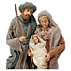 Holy Family statue in resin cloth on wooden base Shabby Chic 25 cm s2