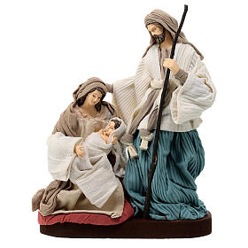 Nativity, resin and fabric on wood base, Country Collectibles, 25 cm