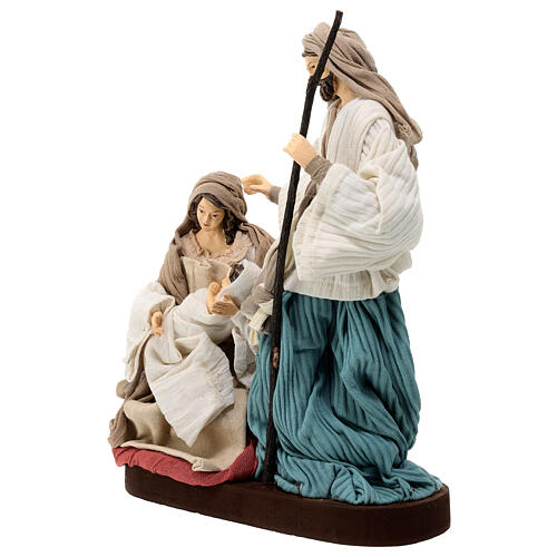 Nativity, resin and fabric on wood base, Country Collectibles, 25 cm 3
