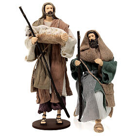 Pastores 2 figuras surtidas resina e tecido Country Collectibles para presépio altura média 25 cm