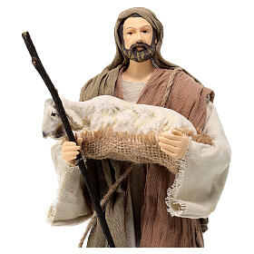 Nativity shepherds 2 pcs assorted resin cloth Country Collectibles 30 cm