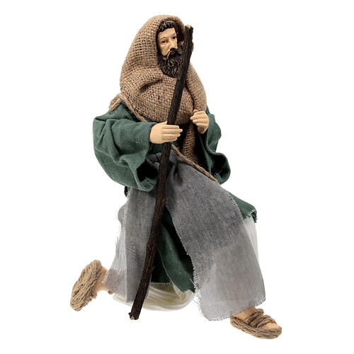 Nativity shepherds 2 pcs assorted resin cloth Country Collectibles 30 cm 7