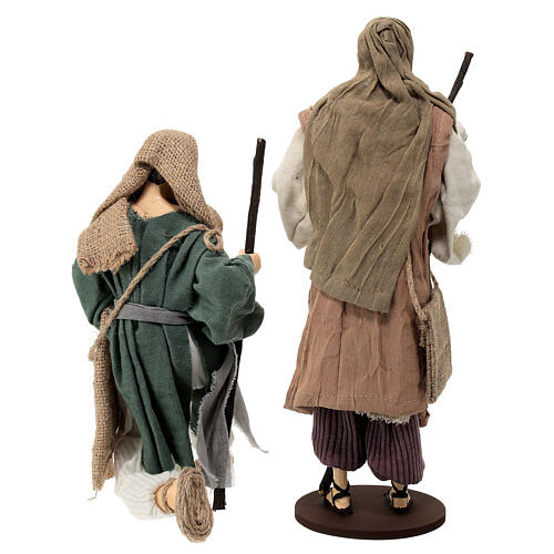 Nativity shepherds 2 pcs assorted resin cloth Country Collectibles 30 cm 11