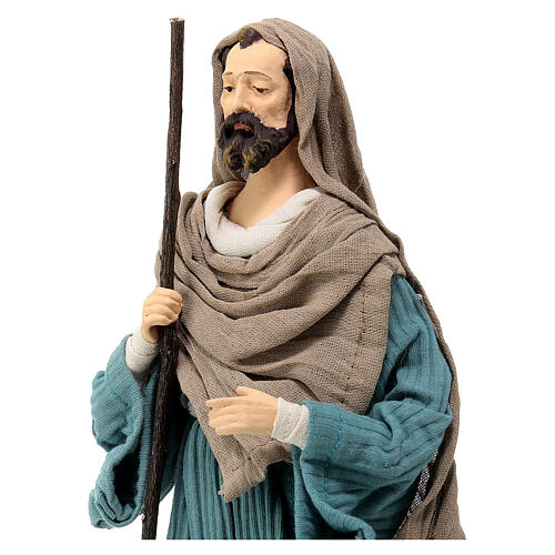 Natività 3 pz resina stoffa asinello base legno Country Collectibles 30 cm 4