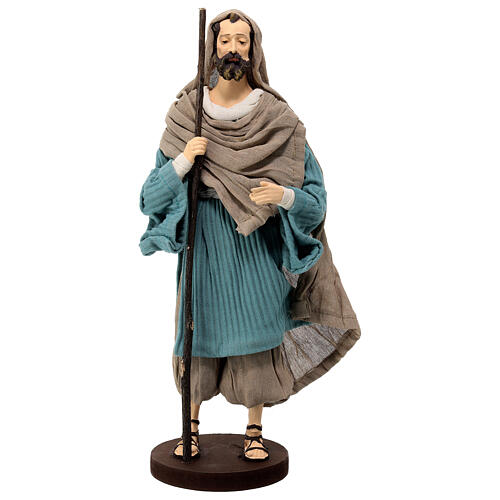 Natività 3 pz resina stoffa asinello base legno Country Collectibles 30 cm 6