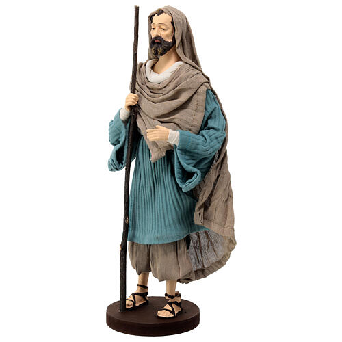 Natività 3 pz resina stoffa asinello base legno Country Collectibles 30 cm 8