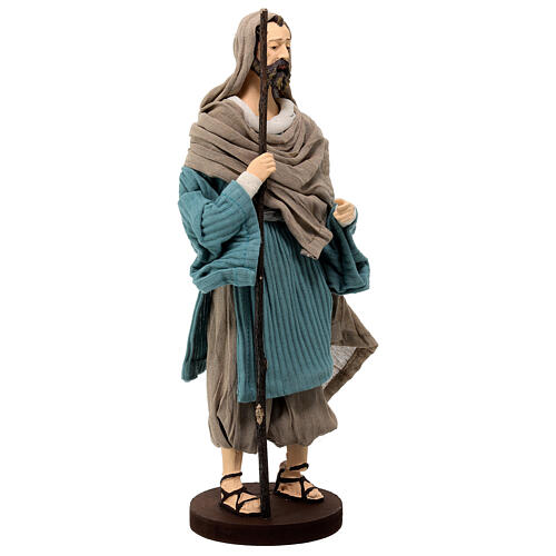 Natività 3 pz resina stoffa asinello base legno Country Collectibles 30 cm 9