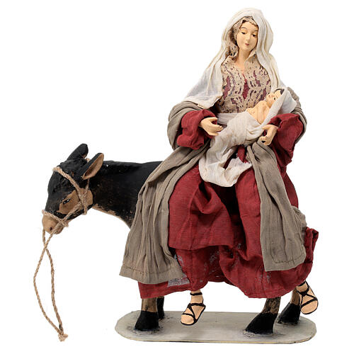 Natividade resina e tecido com burro base de madeira Country Collectibles para presépio altura média 30 cm 3