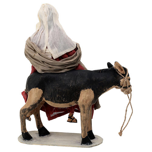 Holy Family statue donkey 3 pcs resin cloth wood base Country Collectibles 30 cm 10