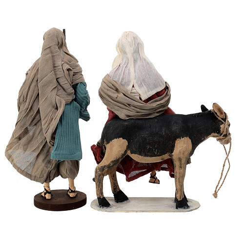 Holy Family statue donkey 3 pcs resin cloth wood base Country Collectibles 30 cm 11