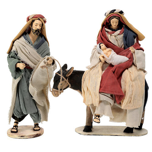 Flight into Egypt, resin and fabric with wood base, Light of Hope, 30 cm 1
