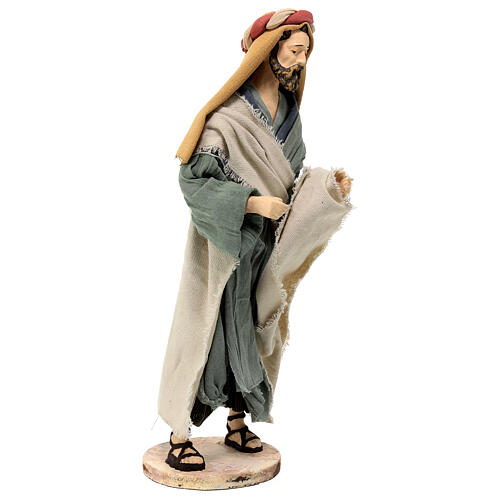 Flight into Egypt, resin and fabric with wood base, Light of Hope, 30 cm 10