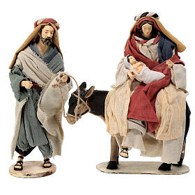Holy Family statue resin and cloth donkey Light of Hope 30 cm