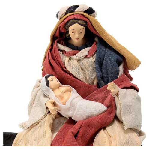 Holy Family statue resin and cloth donkey Light of Hope 30 cm 2