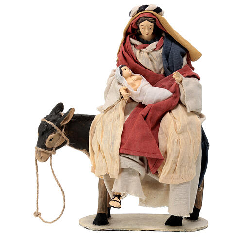 Holy Family statue resin and cloth donkey Light of Hope 30 cm 3
