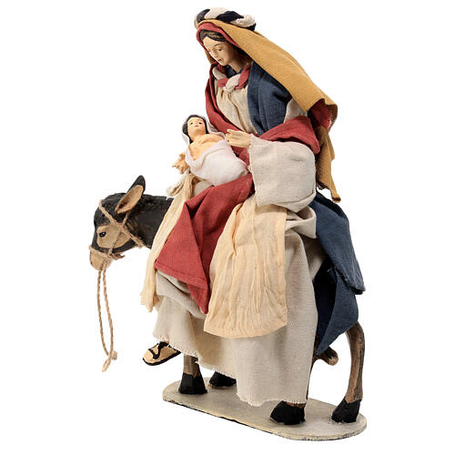 Holy Family statue resin and cloth donkey Light of Hope 30 cm 5
