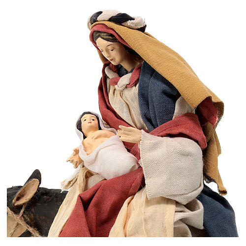 Holy Family statue resin and cloth donkey Light of Hope 30 cm 7
