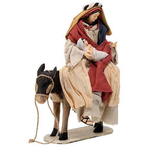 Holy Family statue resin and cloth donkey Light of Hope 30 cm 9