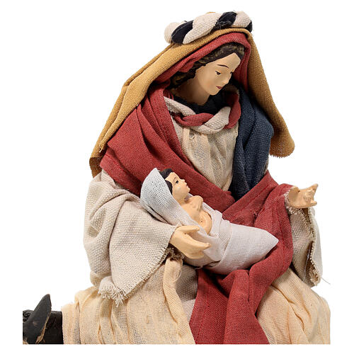 Holy Family statue resin and cloth donkey Light of Hope 30 cm 11