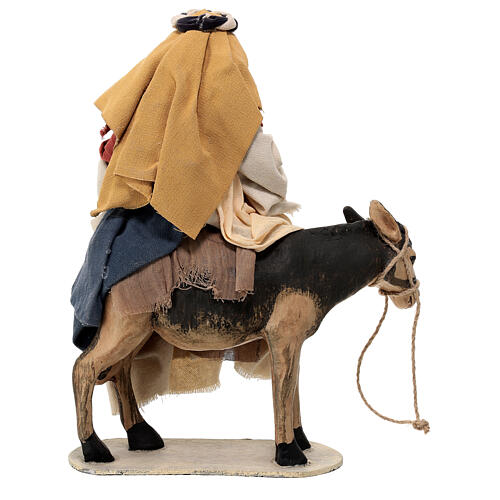 Holy Family statue resin and cloth donkey Light of Hope 30 cm 12