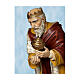 Heiliger König mit gelben Gewand und rotem Mantel, 160 cm, Lando Landi, Fiberglas, Kristallaugen, AUßEN s1