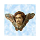 Engel mit Feston mit Gloria-Schriftzug, 160 cm, Lando Landi, Fiberglas, Kristallaugen, AUßEN s4