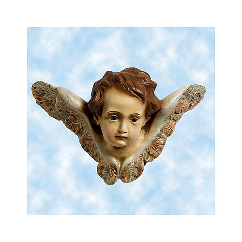 Anges avec bannière Gloria crèche 160 cm Lando Landi fibre de verre yeux cristal POUR EXTÉRIEUR 3